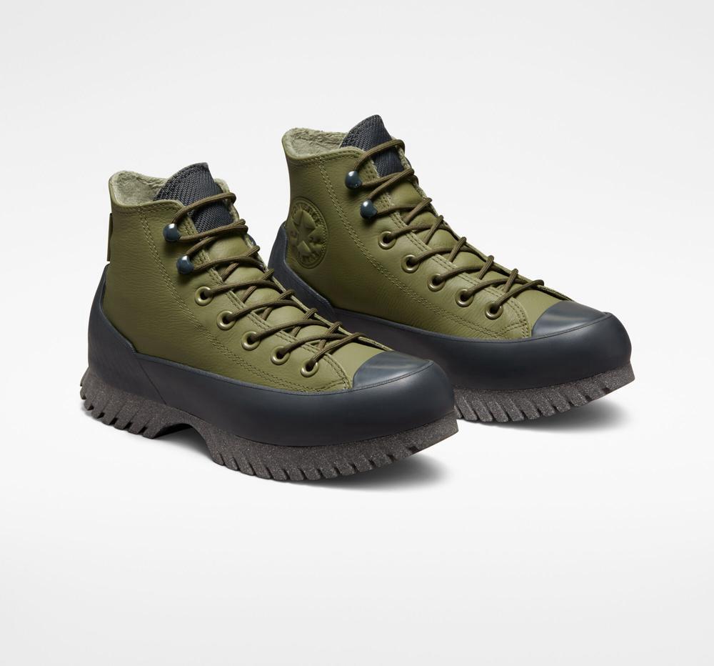 Botas Tenis Converse Chuck Taylor All Star Lugged 2.0 Counter Climate Unisex Mujer Verde Gris Negras  Colombia |  LBCPG-8564