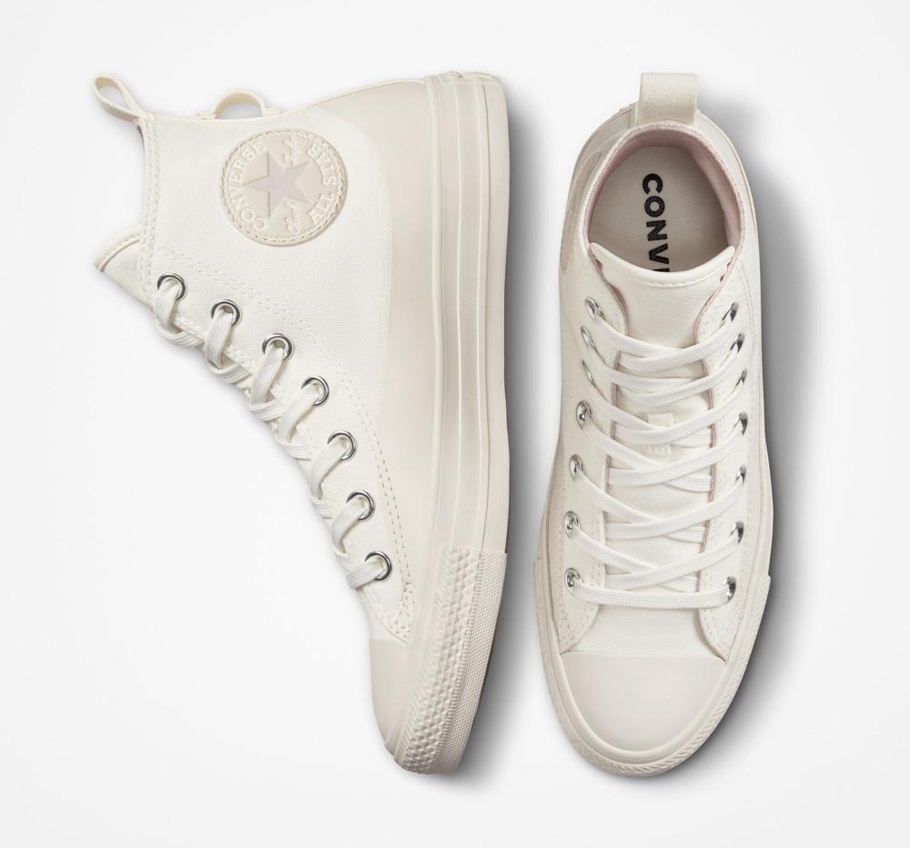 Botas Tenis Converse Chuck Taylor All Star Agua Repellent Canvas Mujer Blancas  Colombia |  MAJUW-0947