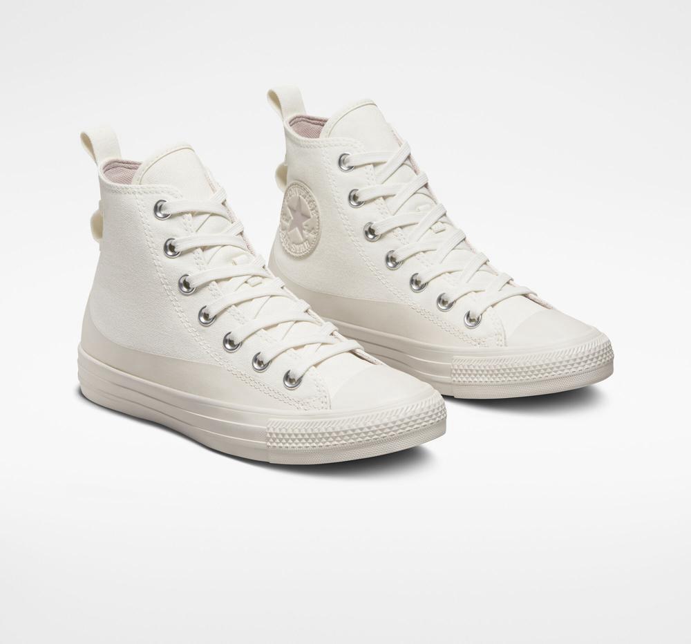Botas Tenis Converse Chuck Taylor All Star Agua Repellent Canvas Mujer Blancas  Colombia |  MAJUW-0947