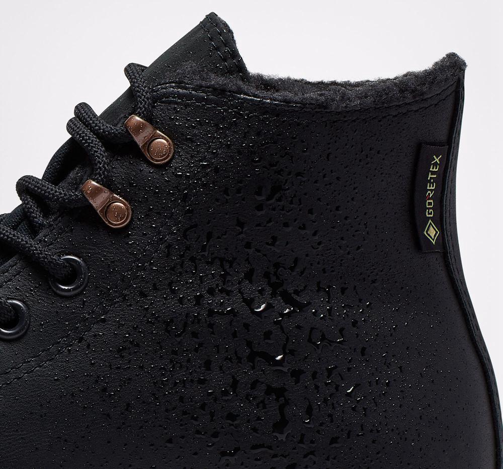Botas Tenis Converse Chuck Taylor All Star Invierno Gore Tex Unisex Hombre Negras Negras Blancas  Colombia |  MVJHR-2853