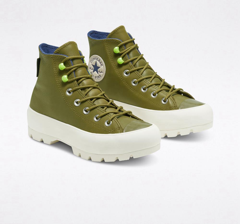 Botas Tenis Converse Chuck Taylor All Star Lugged Invierno Mujer Verde Verde Menta Azul Marino  Colombia |  PQAFS-5967