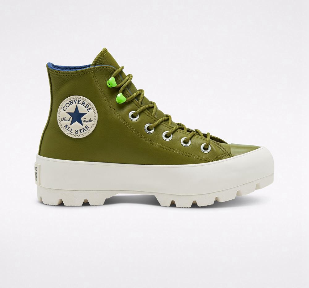 Botas Tenis Converse Chuck Taylor All Star Lugged Invierno Mujer Verde Verde Menta Azul Marino  Colombia |  PQAFS-5967