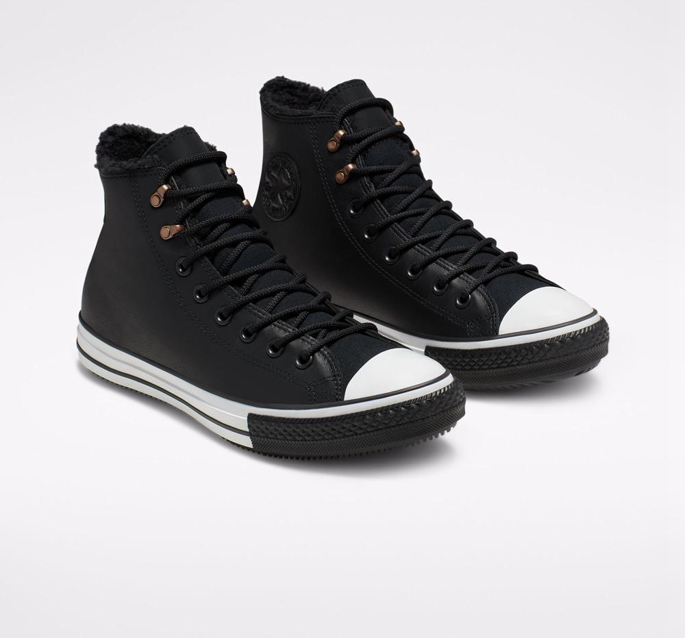 Botas Tenis Converse Chuck Taylor All Star Invierno Gore Tex Unisex Mujer Negras Negras Blancas  Colombia |  VJWIU-6921