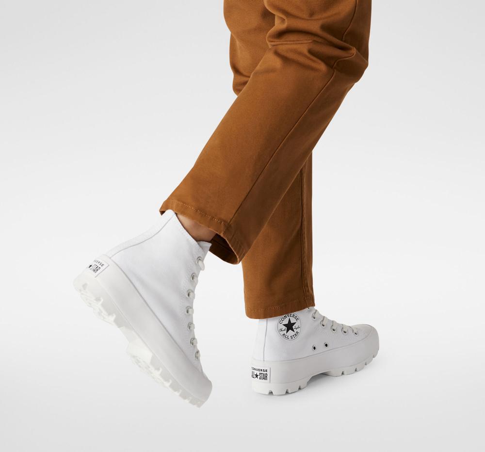 Botas Tenis Converse Chuck Taylor All Star Lugged Mujer Blancas Negras Blancas  Colombia |  WCXGV-2971