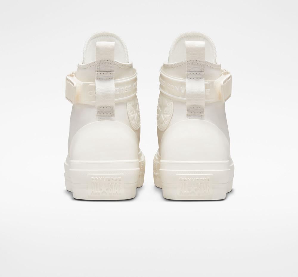 Botas Tenis Converse Chuck Taylor All Star Lift Plataforma Leather Hike Mujer Blancas  Colombia |  YRHCU-0934