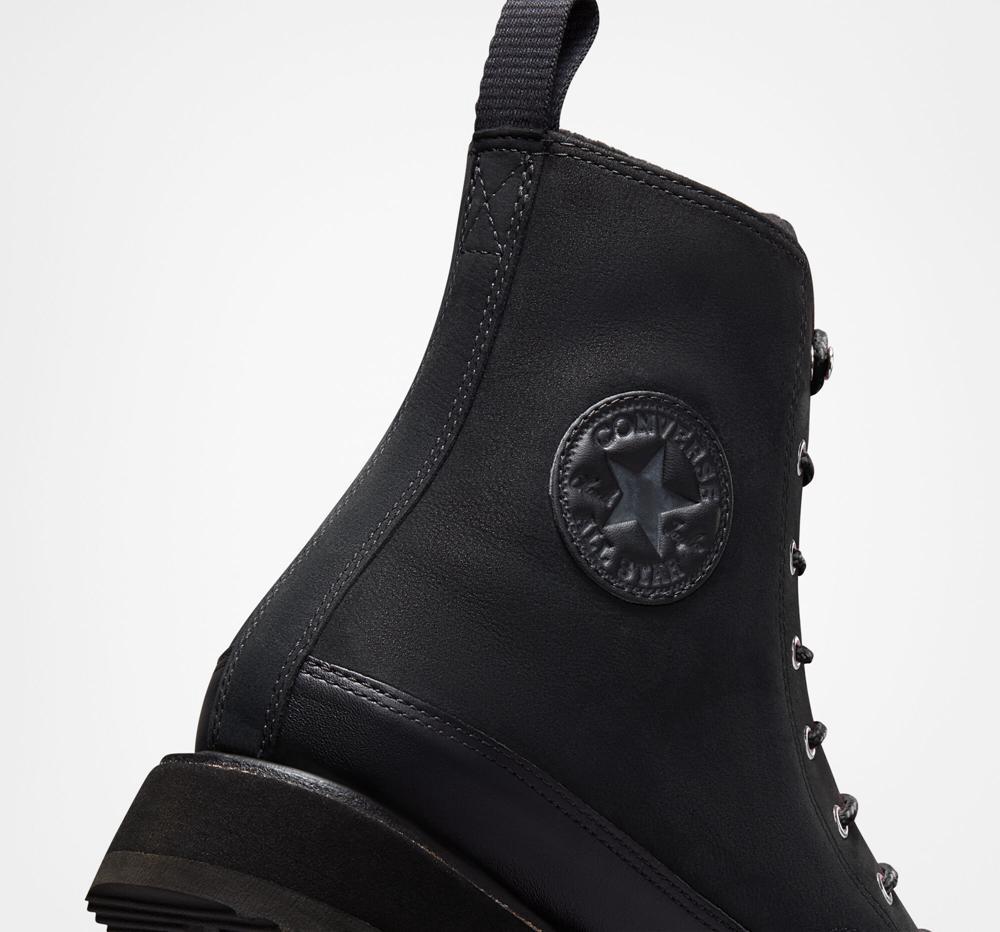 Botas Tenis Converse Chuck Taylor Crafted Boot Unisex Hombre Negras Negras Rosas  Colombia |  AJTIL-7891