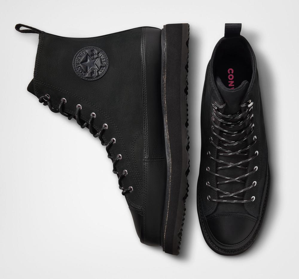 Botas Tenis Converse Chuck Taylor Crafted Boot Unisex Hombre Negras Negras Rosas  Colombia |  AJTIL-7891