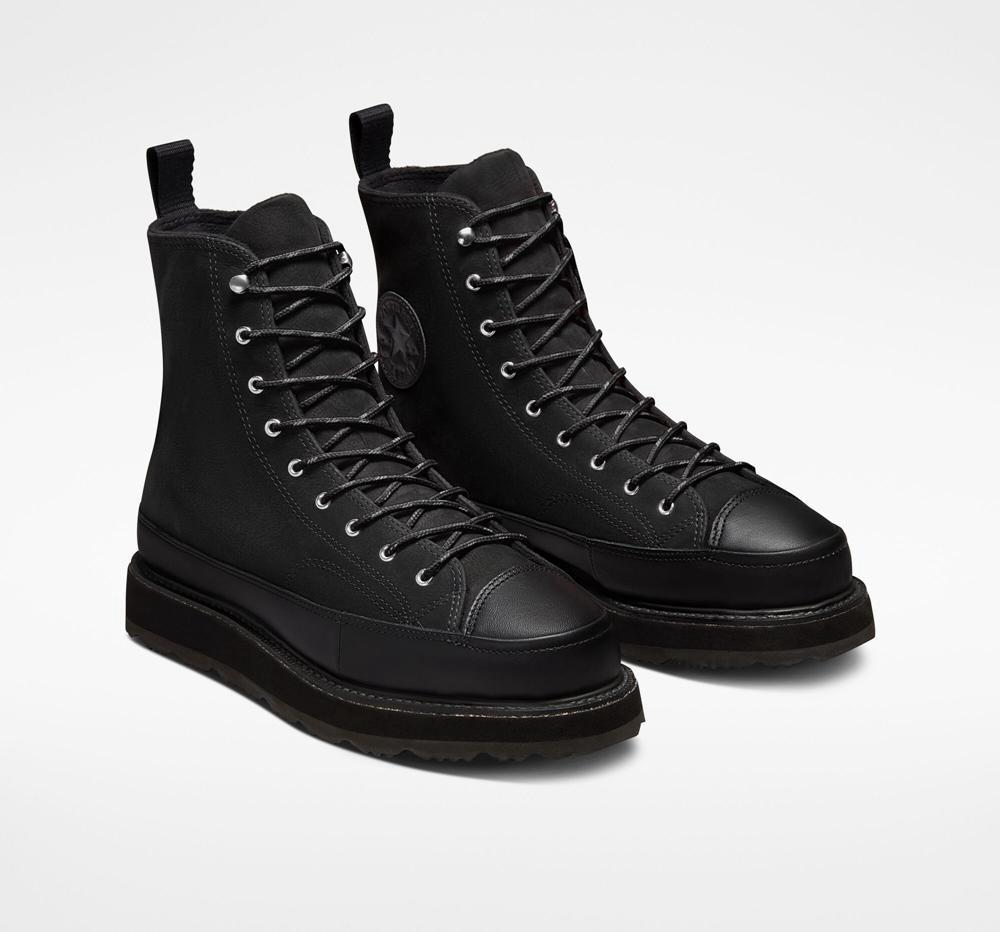 Botas Tenis Converse Chuck Taylor Crafted Boot Unisex Hombre Negras Negras Rosas  Colombia |  AJTIL-7891