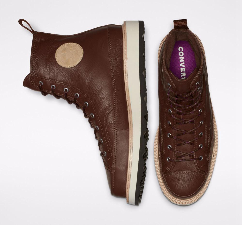 Botas Tenis Converse Chuck Taylor Crafted Unisex Mujer Chocolate Verde Menta Negras  Colombia |  FDKBW-8935