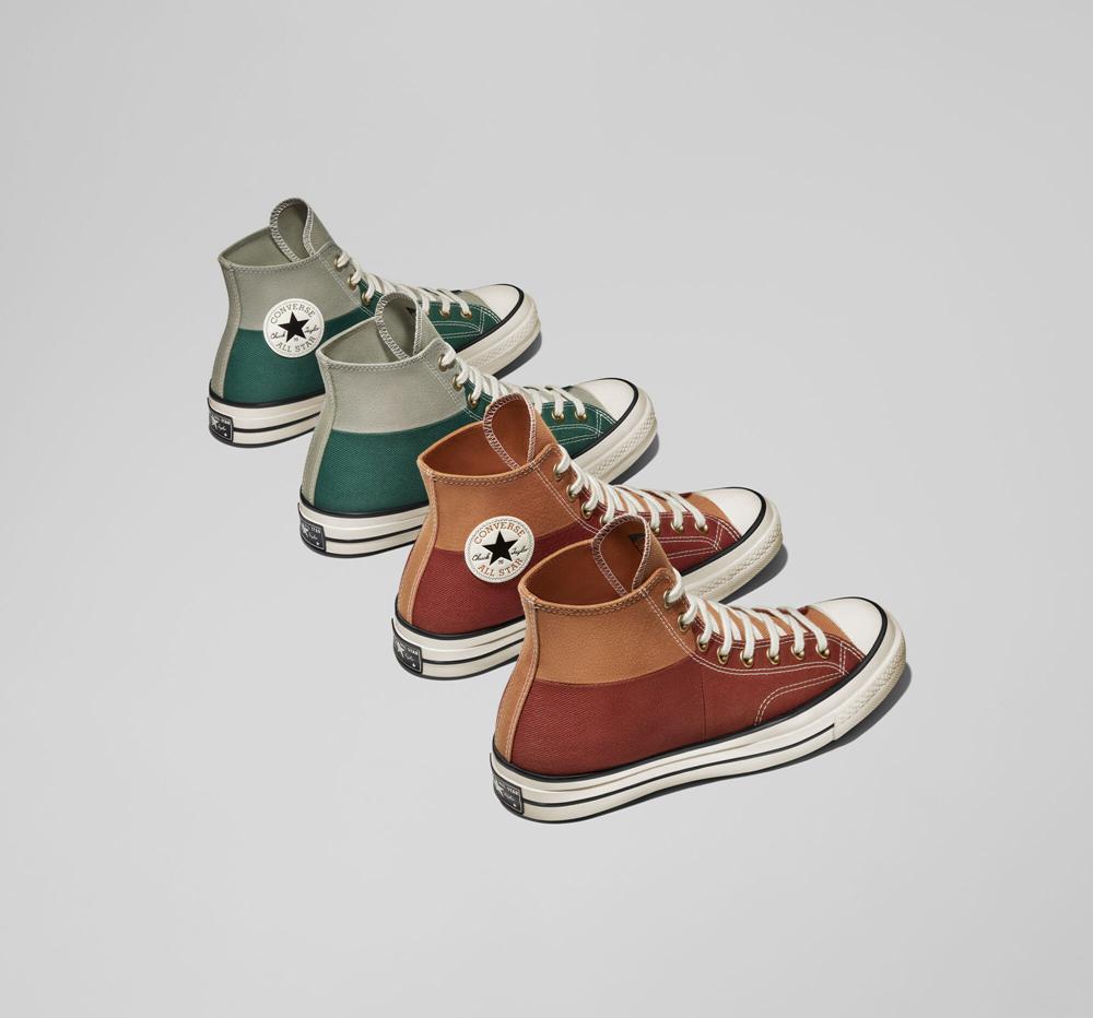 High Tops Tenis Converse Chuck 70 Colorblocked Unisex Hombre Verde Verde Menta  Colombia |  GIAMP-4621