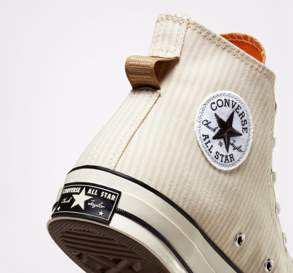 High Tops Tenis Converse Chuck 70 Crafted Stripe Unisex Mujer Kaki  Colombia |  YIXNW-0375