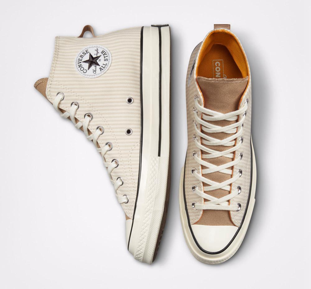 High Tops Tenis Converse Chuck 70 Crafted Stripe Unisex Mujer Kaki  Colombia |  YIXNW-0375