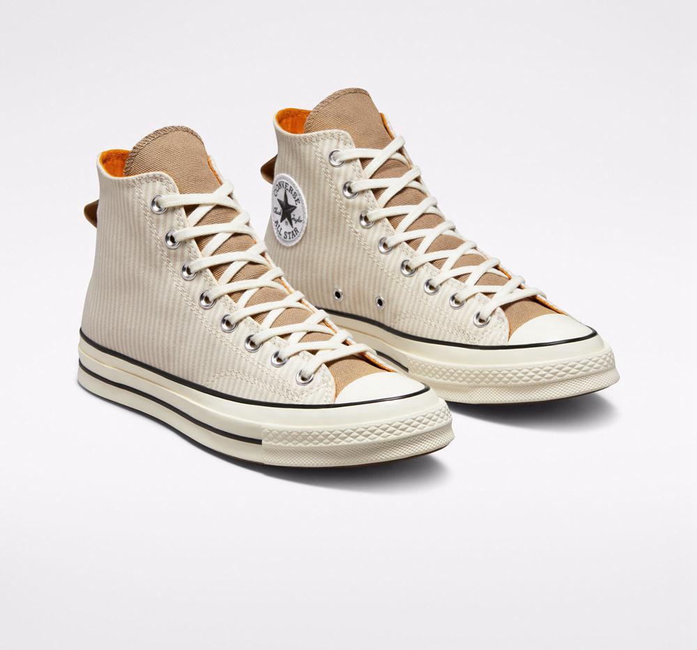 High Tops Tenis Converse Chuck 70 Crafted Stripe Unisex Mujer Kaki  Colombia |  YIXNW-0375