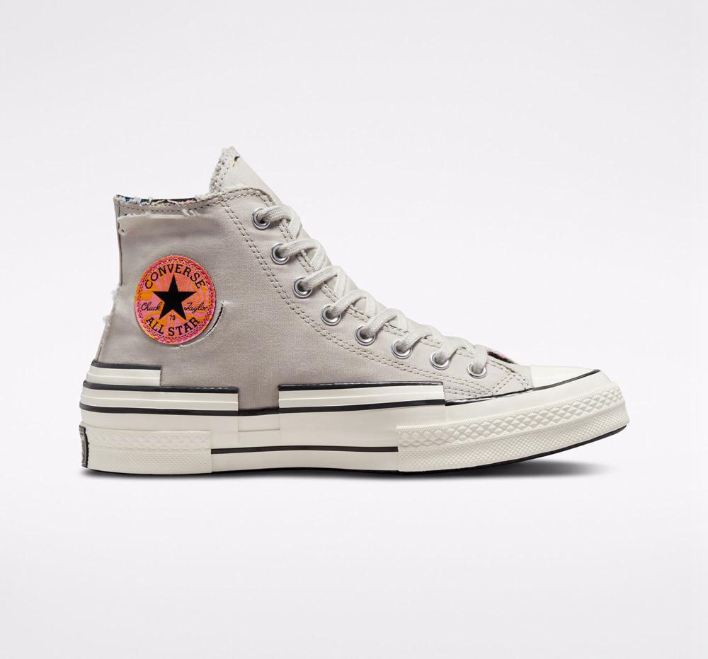 High Tops Tenis Converse Chuck 70 Hacked Heel Tear Away Unisex Hombre Gris Verde Menta Negras  Colombia |  FJTVP-7316