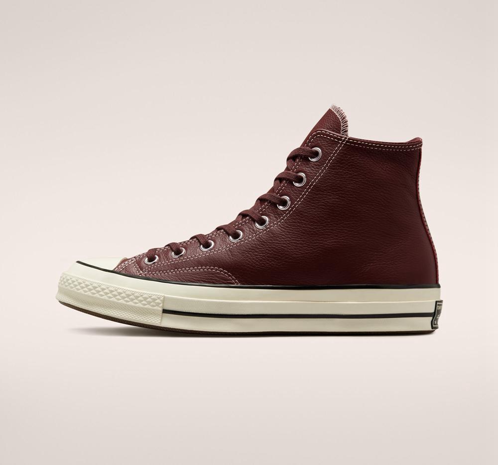 High Tops Tenis Converse Chuck 70 Leather Seasonal Color Unisex Mujer Marrones Negras  Colombia |  MPKXT-0947