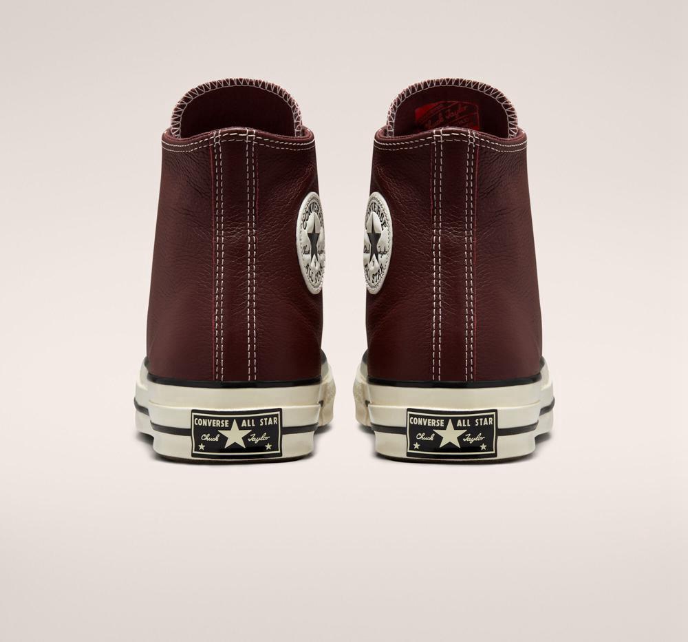 High Tops Tenis Converse Chuck 70 Leather Seasonal Color Unisex Mujer Marrones Negras  Colombia |  MPKXT-0947