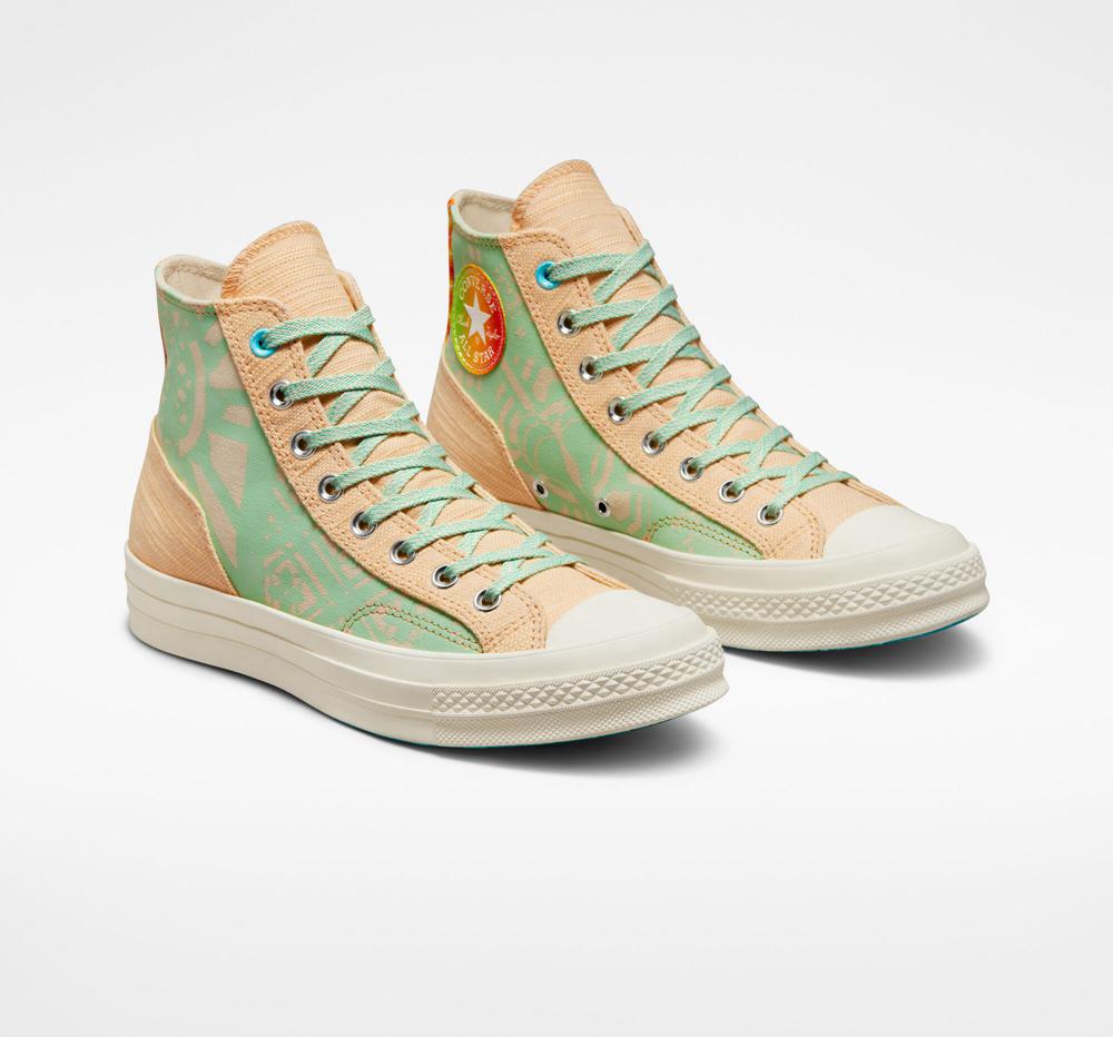 High Tops Tenis Converse Chuck 70 Mi Gente%2C Mi Alegria Unisex Mujer Blancas  Colombia |  LMXST-1478