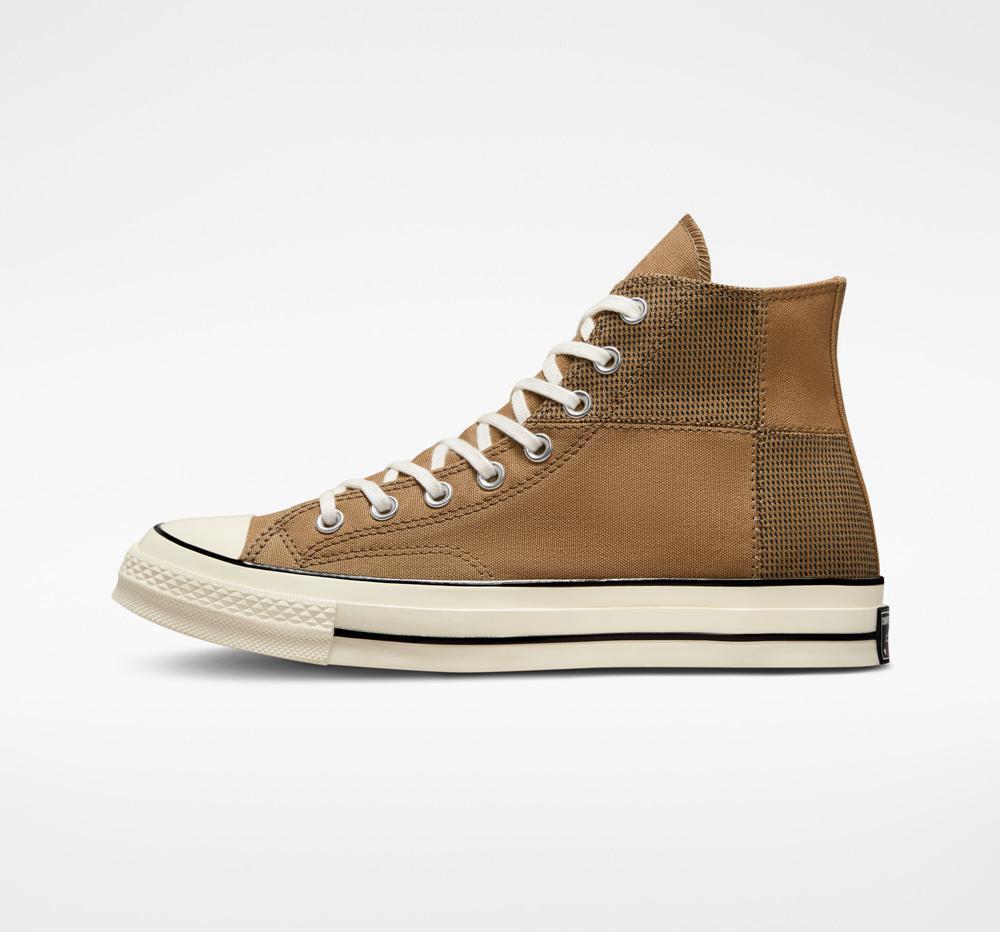 High Tops Tenis Converse Chuck 70 Patchwork Unisex Mujer Marrones Negras  Colombia |  KJDST-1037