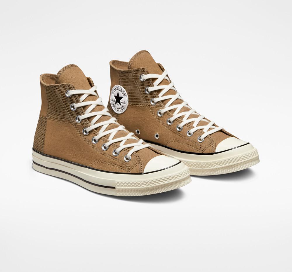 High Tops Tenis Converse Chuck 70 Patchwork Unisex Mujer Marrones Negras  Colombia |  KJDST-1037