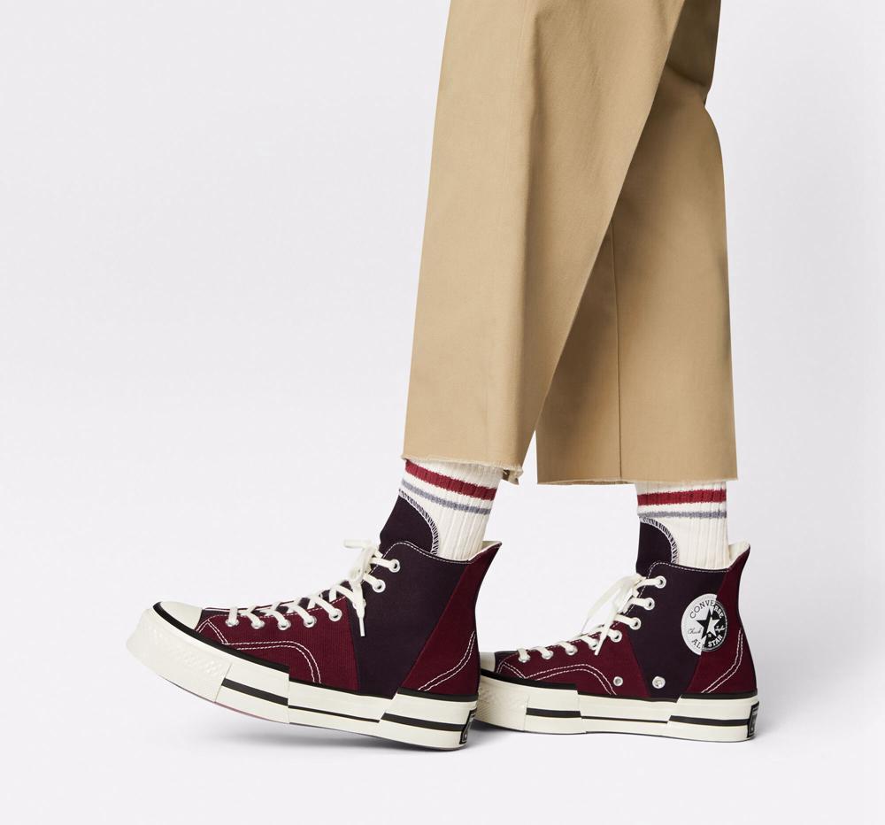High Tops Tenis Converse Chuck 70 Plus Unisex Hombre Burdeos Verde Menta Negras  Colombia |  NTGRS-6730