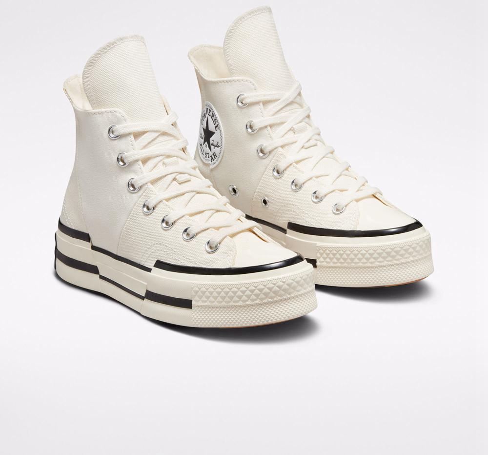 High Tops Tenis Converse Chuck 70 Plus Unisex Hombre Blancas Negras Negras  Colombia |  SIGMO-6795
