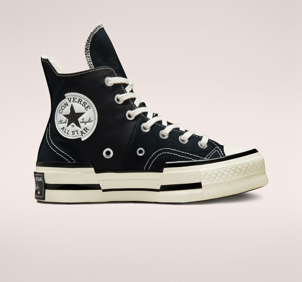 High Tops Tenis Converse Chuck 70 Plus Unisex Hombre Negras Negras  Colombia |  YIVMW-5820