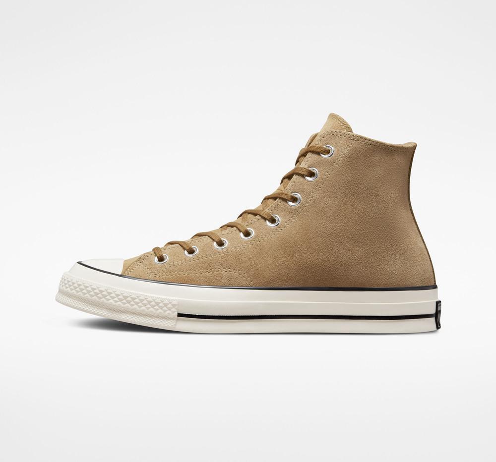 High Tops Tenis Converse Chuck 70 Suede Unisex Hombre Marrones Negras  Colombia |  ICNST-8417