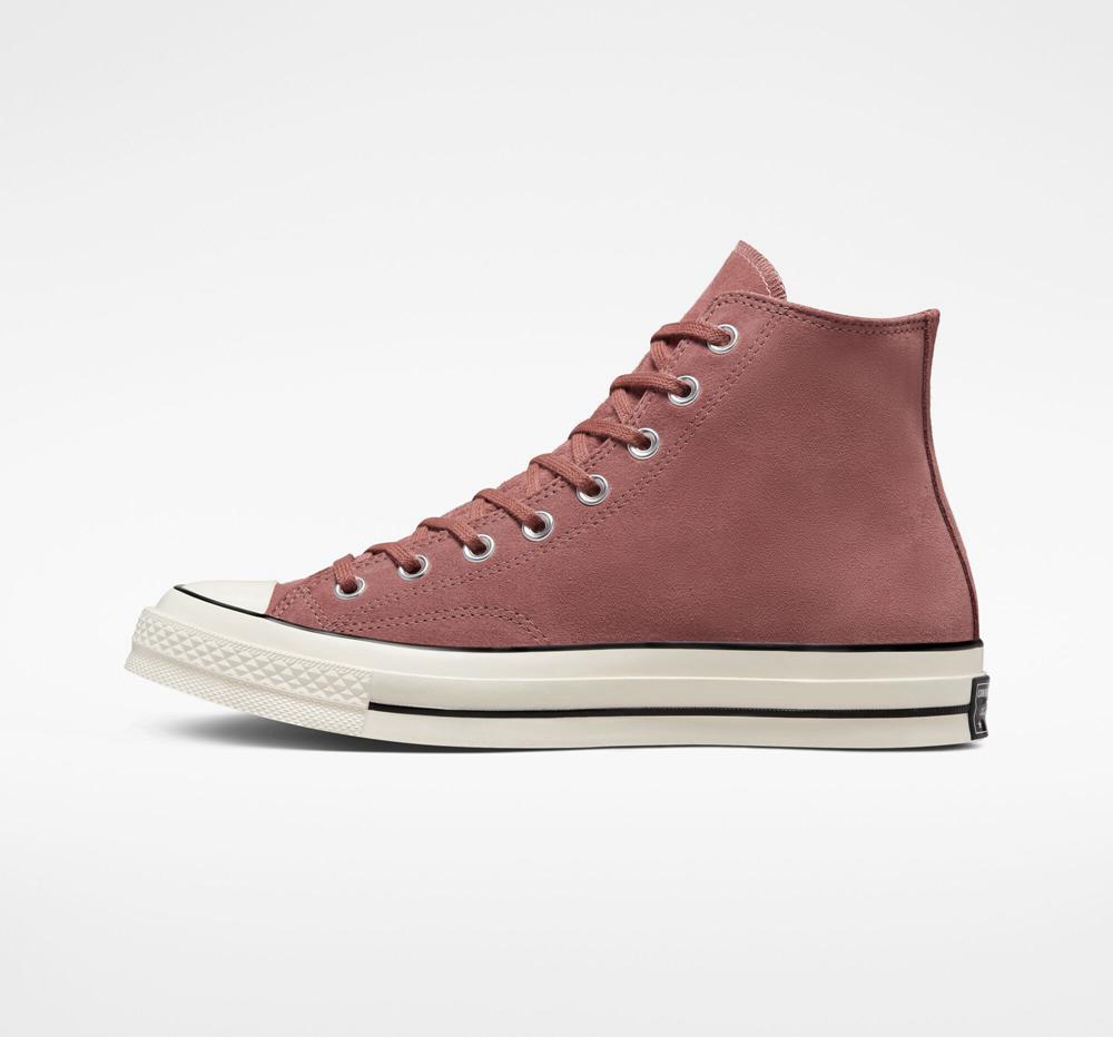 High Tops Tenis Converse Chuck 70 Suede Unisex Mujer Burdeos Negras  Colombia |  SBKPD-8354
