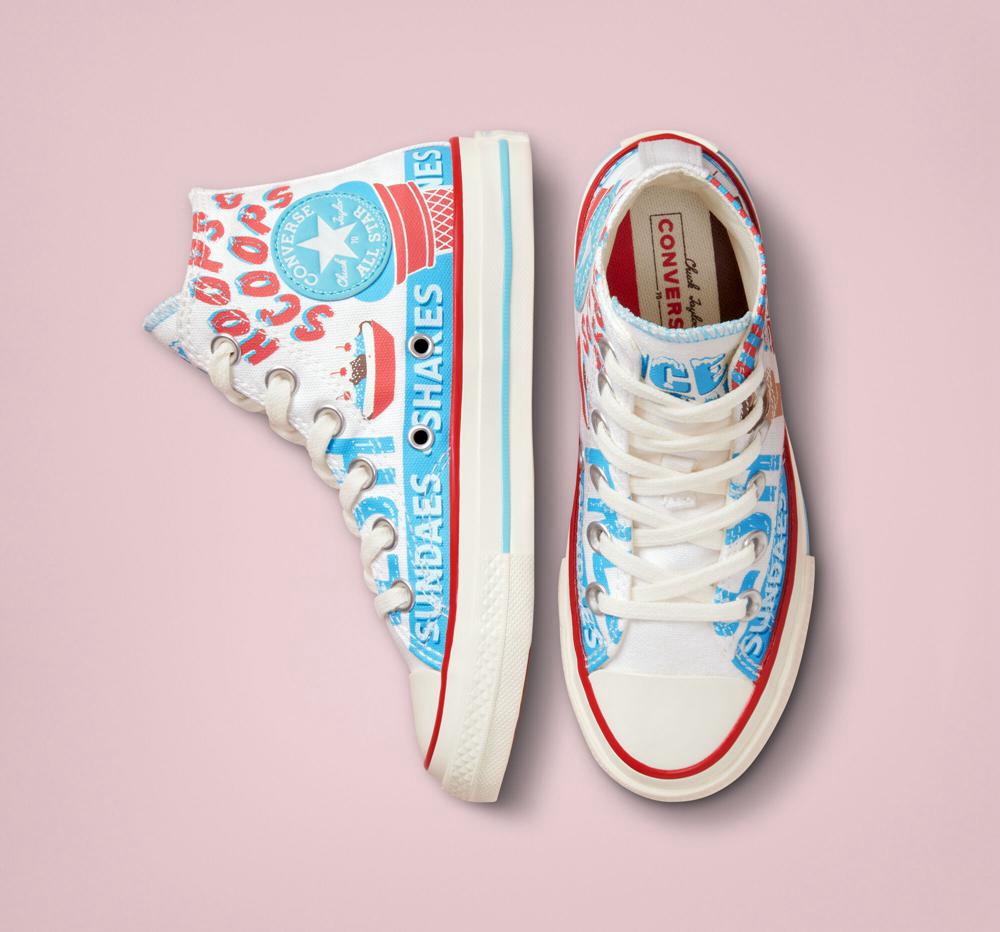 High Tops Tenis Converse Chuck 70 Sweet Scoops Little Kids Niña Blancas Azules Rojas  Colombia |  IAQNZ-9756