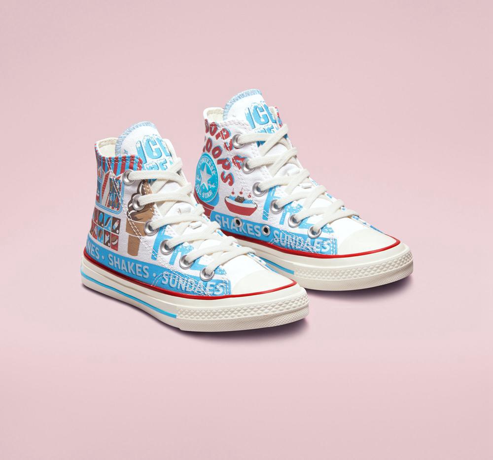 High Tops Tenis Converse Chuck 70 Sweet Scoops Little Kids Niña Blancas Azules Rojas  Colombia |  IAQNZ-9756