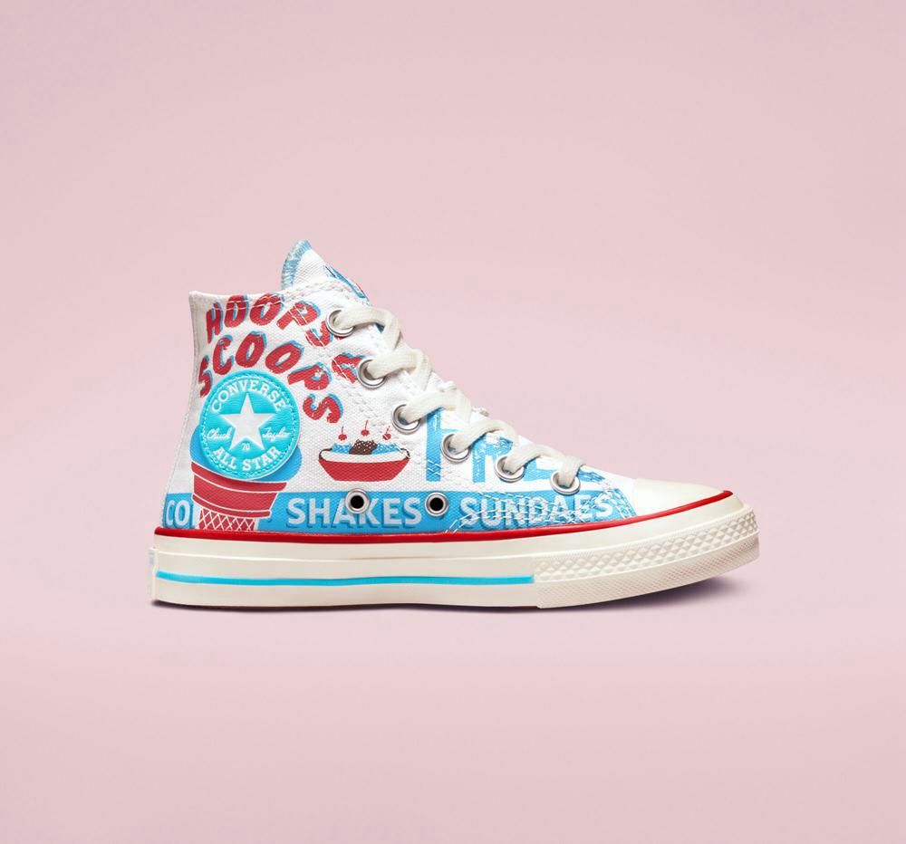 High Tops Tenis Converse Chuck 70 Sweet Scoops Little Kids Niña Blancas Azules Rojas  Colombia |  IAQNZ-9756