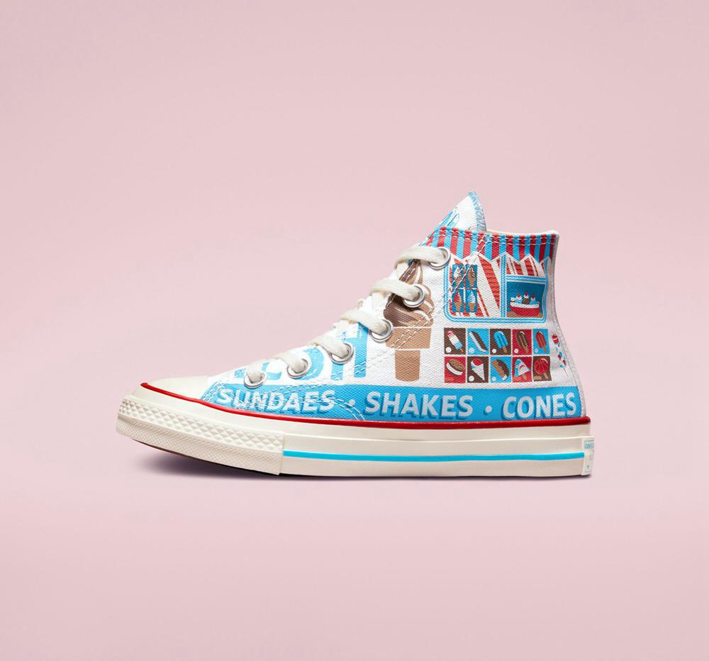 High Tops Tenis Converse Chuck 70 Sweet Scoops Little Kids Niño Blancas Azules Rojas  Colombia |  KNMBJ-0942