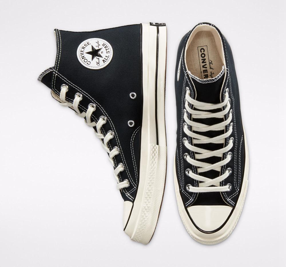High Tops Tenis Converse Chuck 70 Vintage Canvas Unisex Hombre Negras Negras  Colombia |  APKTQ-1397