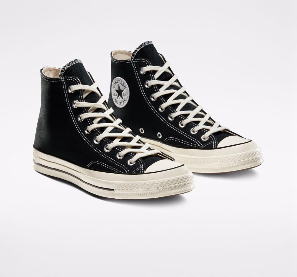 High Tops Tenis Converse Chuck 70 Vintage Canvas Unisex Hombre Negras Negras  Colombia |  APKTQ-1397