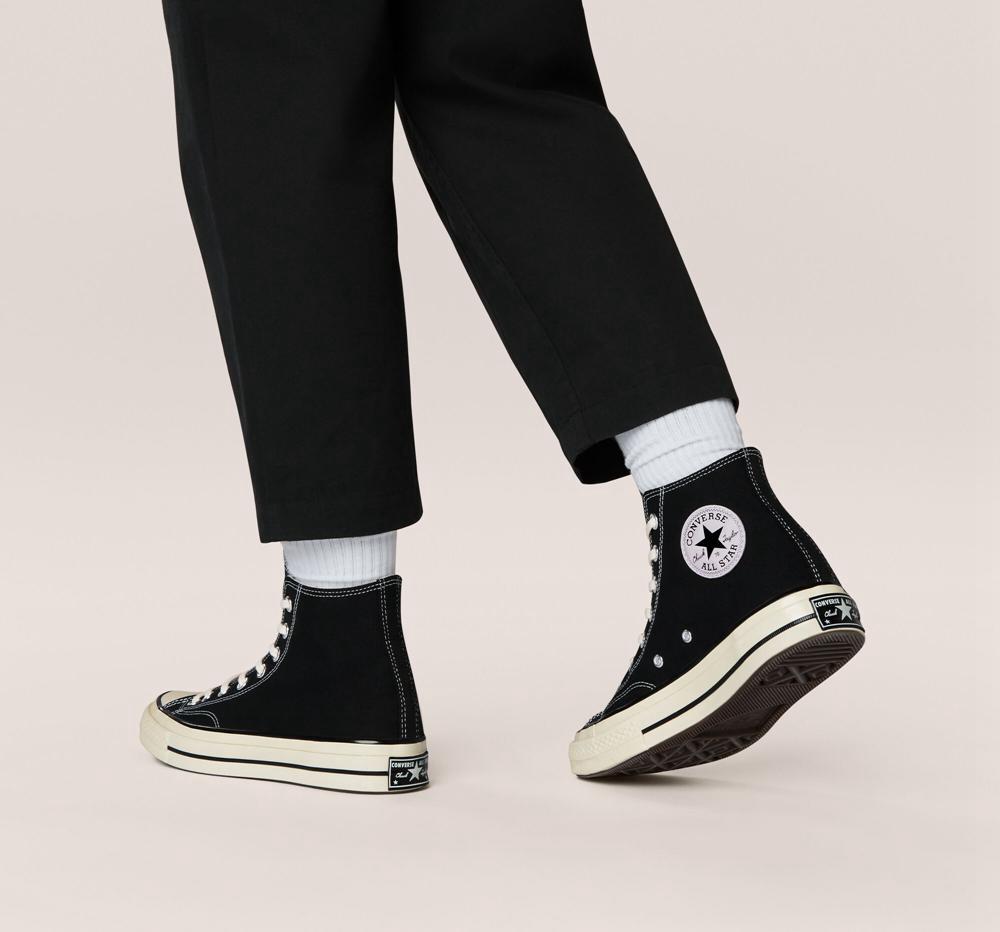 High Tops Tenis Converse Chuck 70 Vintage Canvas Unisex Hombre Negras Negras  Colombia |  APKTQ-1397