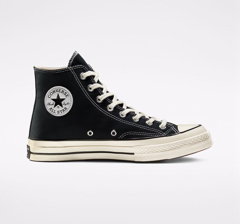 High Tops Tenis Converse Chuck 70 Vintage Canvas Unisex Hombre Negras Negras  Colombia |  APKTQ-1397