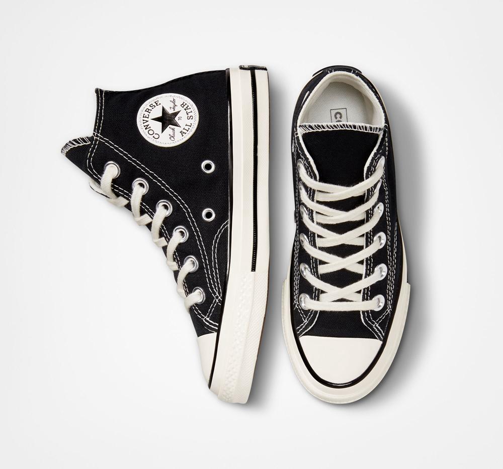 High Tops Tenis Converse Chuck 70 Vintage Canvas Little Kids Niña Negras Negras  Colombia |  KSDPG-2406