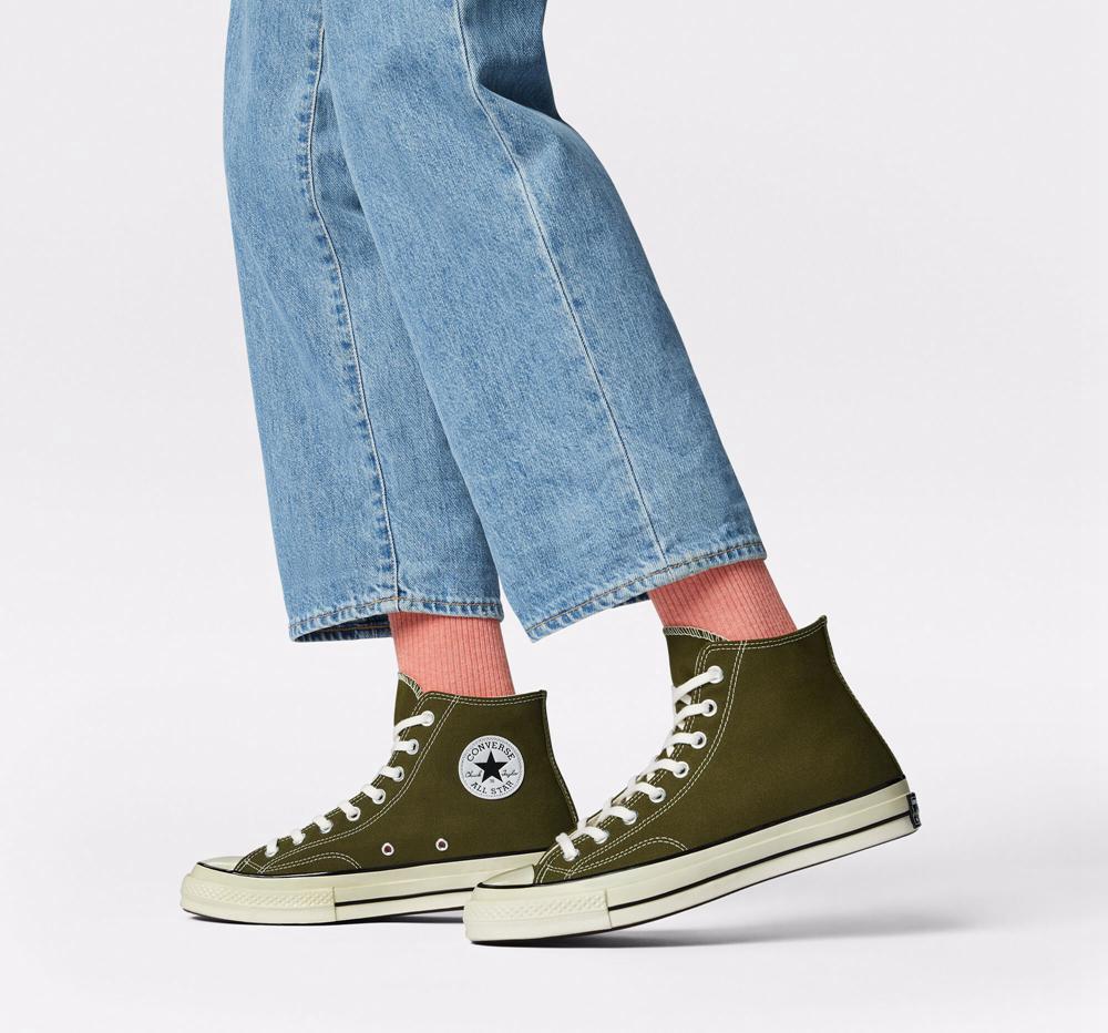 High Tops Tenis Converse Chuck 70 Vintage Canvas Unisex Mujer Verde Verde Menta Negras  Colombia |  TJDEY-7503