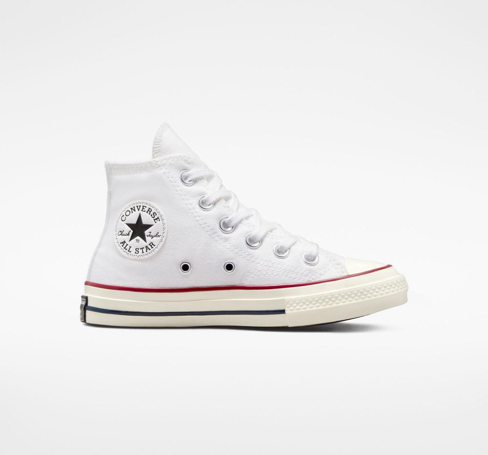 High Tops Tenis Converse Chuck 70 Vintage Canvas Little Kids Niña Blancas  Colombia |  ZCDSW-7135