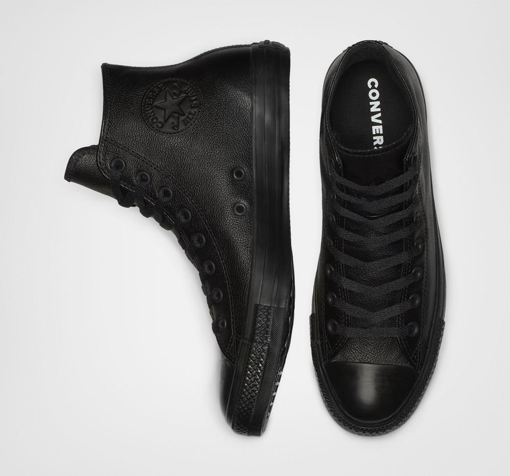 High Tops Tenis Converse Chuck Taylor All Star Leather Unisex Mujer Negras  Colombia |  BDHVG-3185