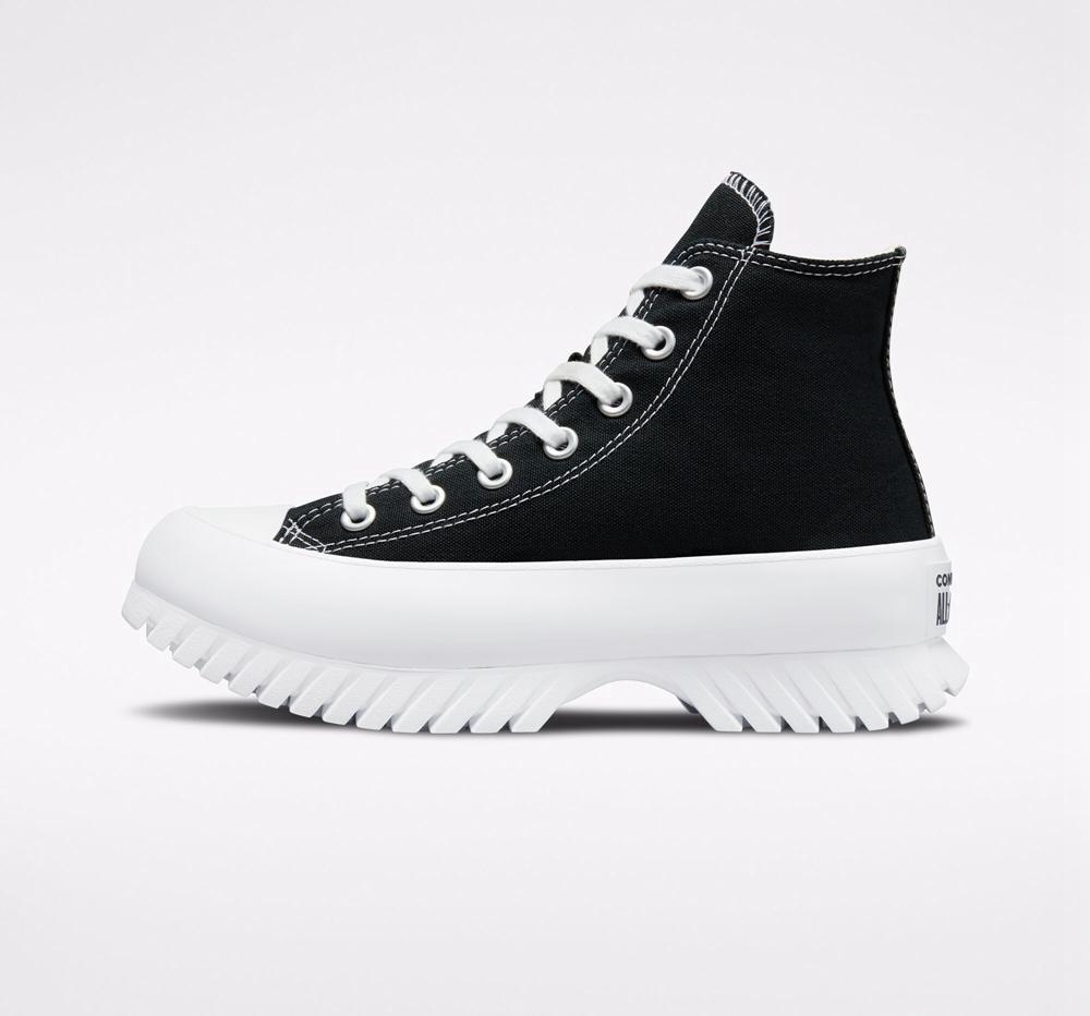 High Tops Tenis Converse Chuck Taylor All Star Lugged 2.0 Unisex Hombre Negras Blancas  Colombia |  BLMEW-9257
