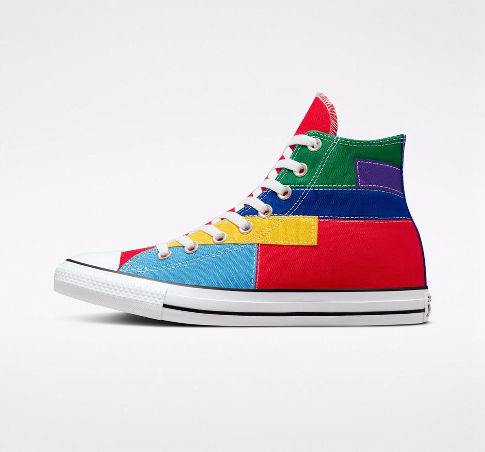 High Tops Tenis Converse Chuck Taylor All Star Patchwork Unisex Hombre Rojas Azules  Colombia |  BVKWJ-3514