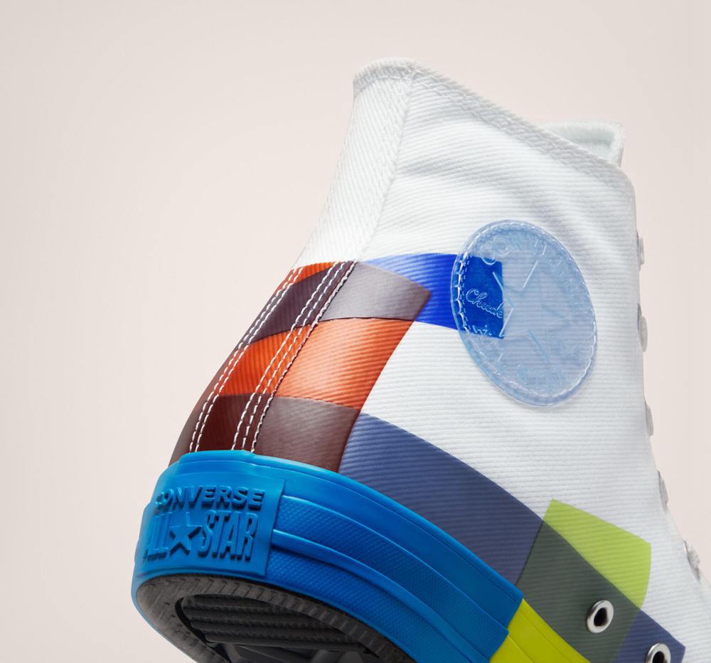 High Tops Tenis Converse Chuck Taylor All Star Space Racer Unisex Hombre Blancas Azules Blancas  Colombia |  BVXAS-1746