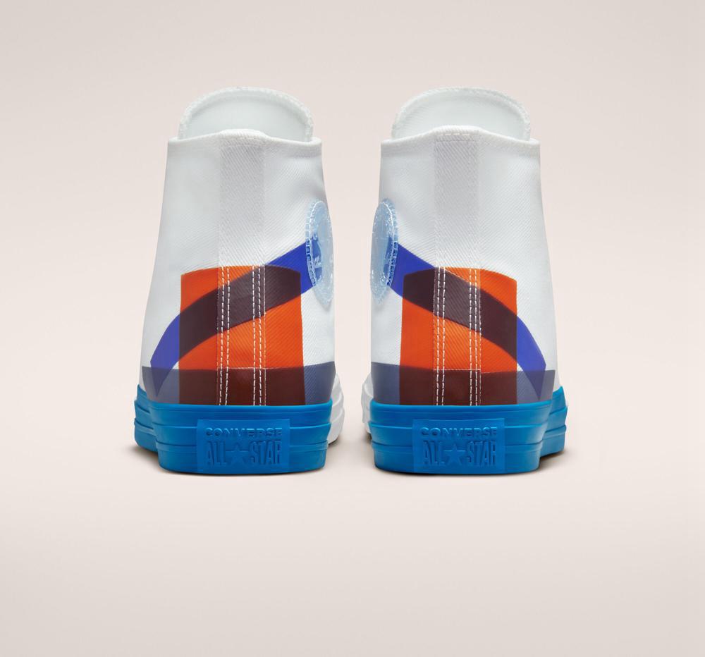 High Tops Tenis Converse Chuck Taylor All Star Space Racer Unisex Hombre Blancas Azules Blancas  Colombia |  BVXAS-1746