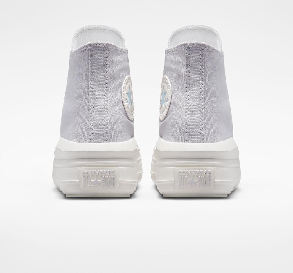 High Tops Tenis Converse Chuck Taylor All Star Move Plataforma Mujer Gris Blancas  Colombia |  DMPNV-4081