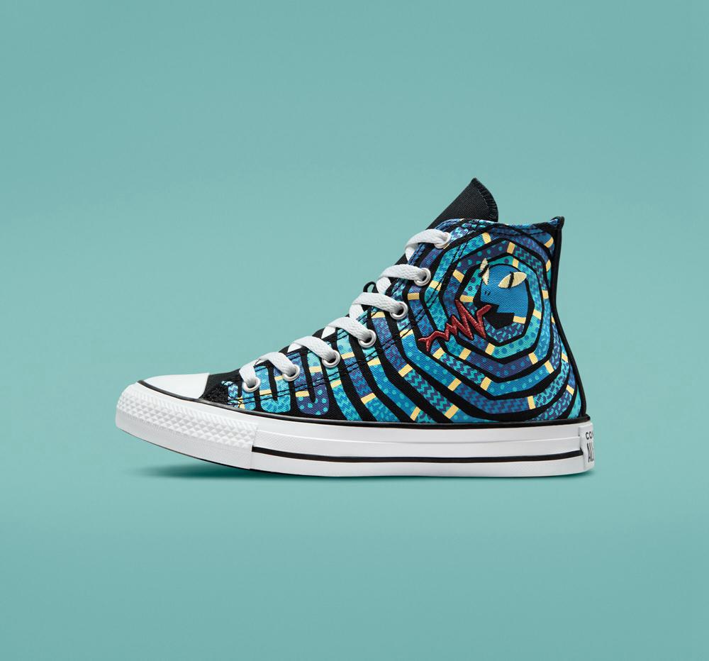 High Tops Tenis Converse Chuck Taylor All Star Snake Big Kids Niño Negras Moradas  Colombia |  EBRJO-6394