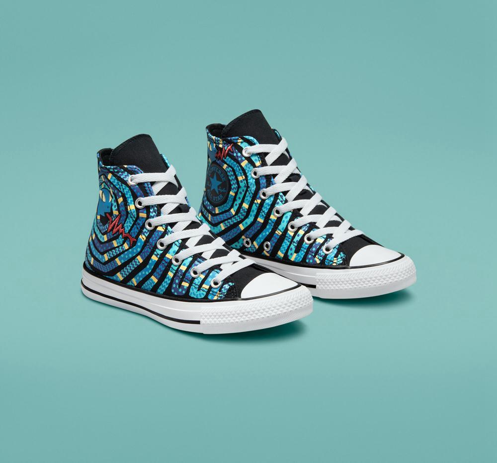 High Tops Tenis Converse Chuck Taylor All Star Snake Big Kids Niño Negras Moradas  Colombia |  EBRJO-6394
