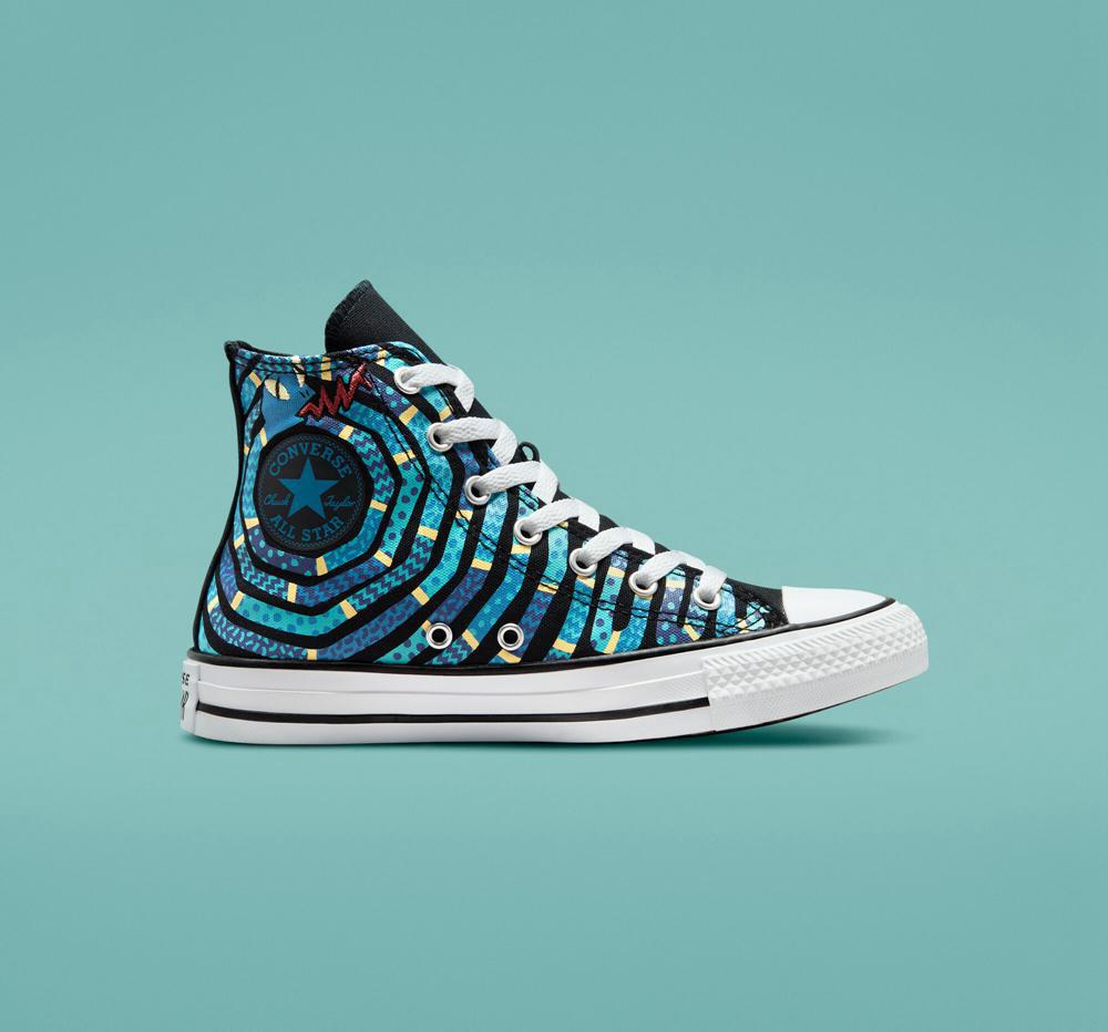 High Tops Tenis Converse Chuck Taylor All Star Snake Big Kids Niño Negras Moradas  Colombia |  EBRJO-6394