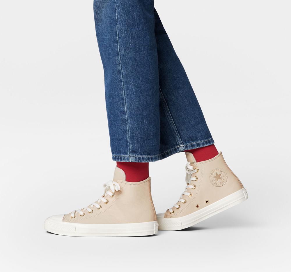 High Tops Tenis Converse Chuck Taylor All Star Earthy Neutrals Mujer Verde Menta Kaki Doradas Claro  Colombia |  FCAGD-8714