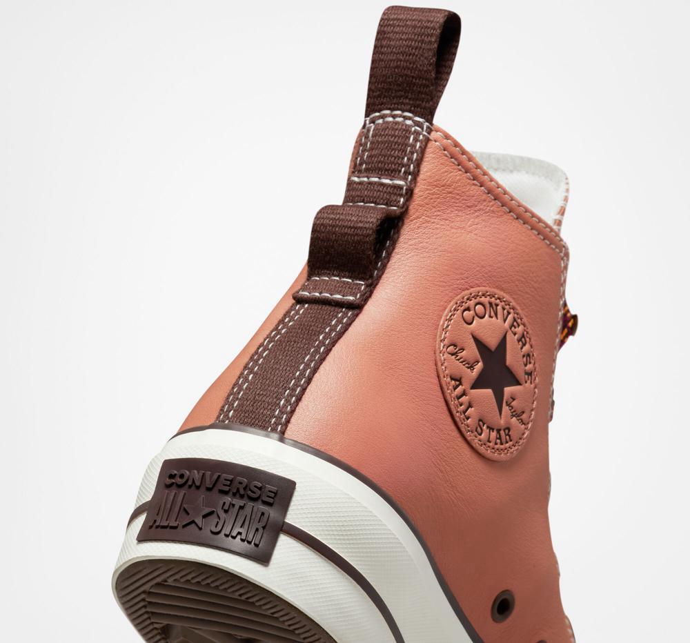 High Tops Tenis Converse Chuck Taylor All Star Lift Plataforma Tonal Leather Mujer Coral Verde Menta  Colombia |  FHCLY-7948